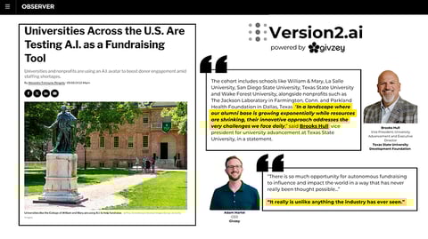 Givzey's Innovative Autonomous AI Fundraiser Featured in the Observer